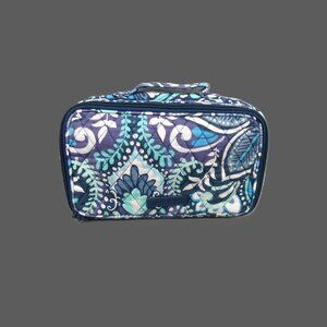 Vera Bradley Lighten Up Wipes Travel Cosmetic Pouch Bag, Blue Island Medallion